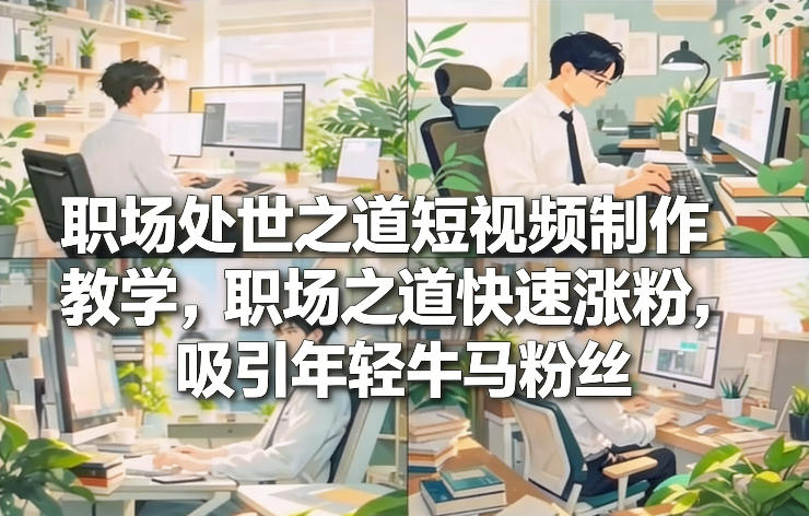 职场处世之道短视频制作教学，职场之道快速涨粉，吸引年轻牛马粉丝-小酒源码