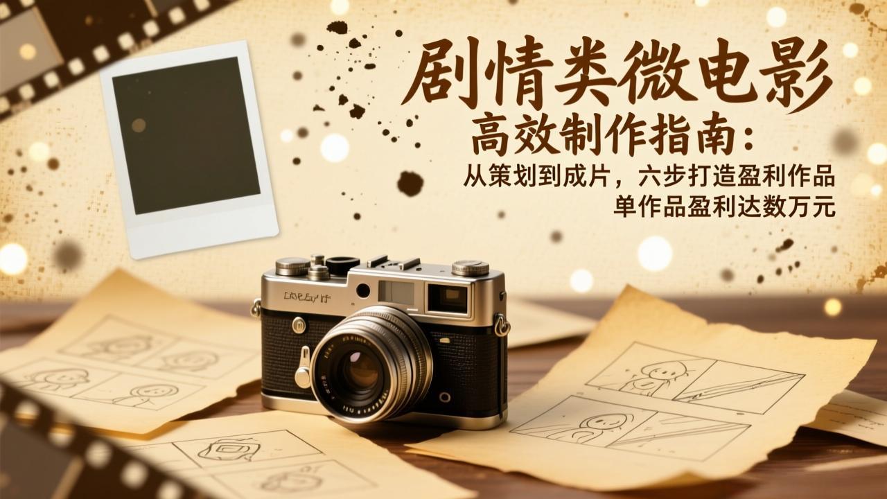 剧情类微电影高效制作指南：从策划到成片，六步打造盈利作品，单作品盈利达数万元-小酒源码