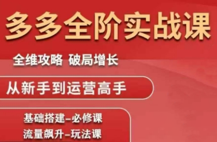 大炮·拼多多全阶实战课程(更新2026)-小酒源码