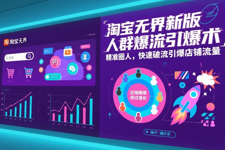 淘宝无界新版人群爆流引爆术，精准圈人，快速破流引爆店铺流量-小酒源码