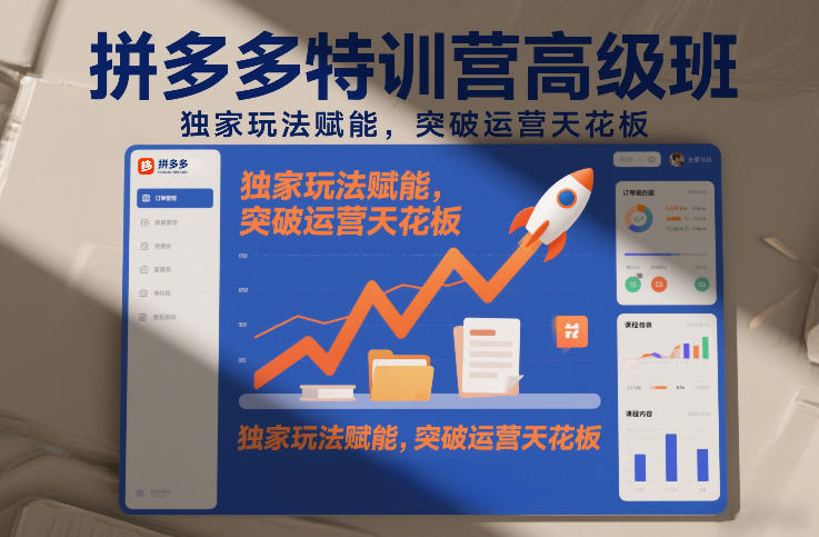 拼多多特训营高阶班，独家玩法赋能，突破运营天花板(更新26年1月)-小酒源码