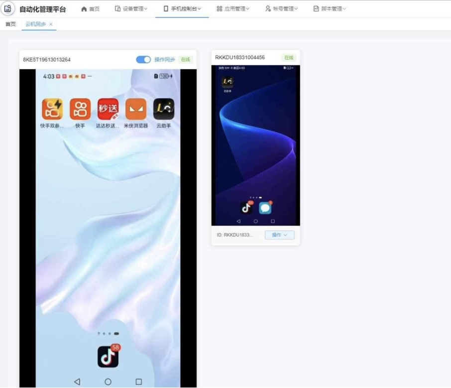 云手机群控系统源码 云手机多开群控 自动化管理程序源码-小酒源码