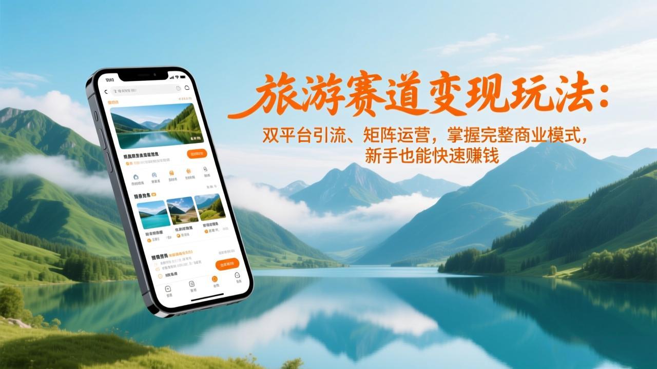旅游赛道变现玩法：双平台引流、矩阵运营，掌握完整商业模式，新手也能快速赚钱-小酒源码
