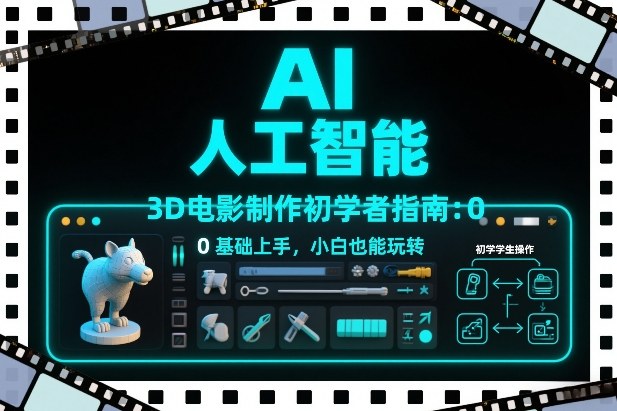 AI人工智能3D电影制作初学者指南：0基础上手，小白也能玩转-小酒源码