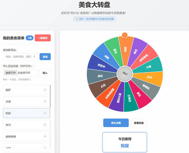 美食大转盘 点餐助手HTML源码-小酒源码