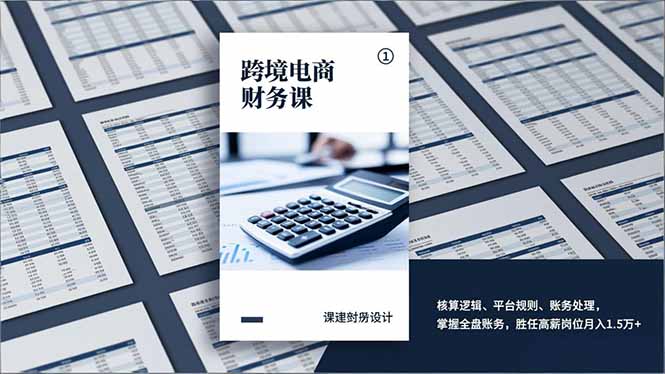 跨境电商财务课，核算逻辑、平台规则、账务处理，掌握全盘账务，胜任高薪岗位月入1.5万+-小酒源码