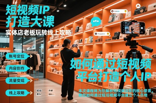 短视频ip打造大课，实体店老板玩转线上攻略-小酒源码